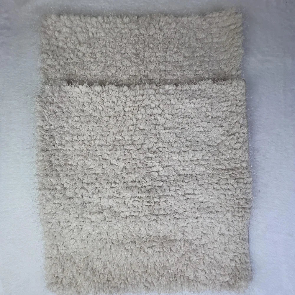 Beige Plush Seat Cushion Rectangle Non-Standard Size Indoor Living Room Decor